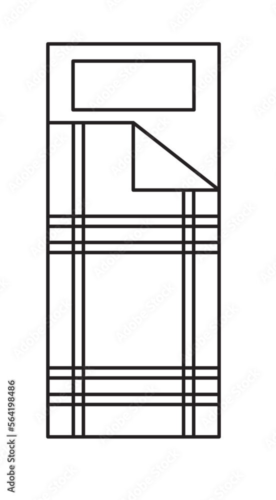 2D graphic image of the top of a single bed. Complete bed with mattress and blanket. Drawn using CAD in black and white.