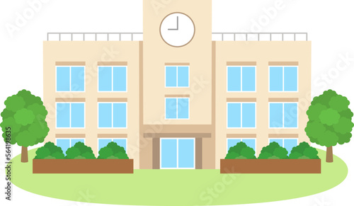 学校_校舎_ベクターイラスト