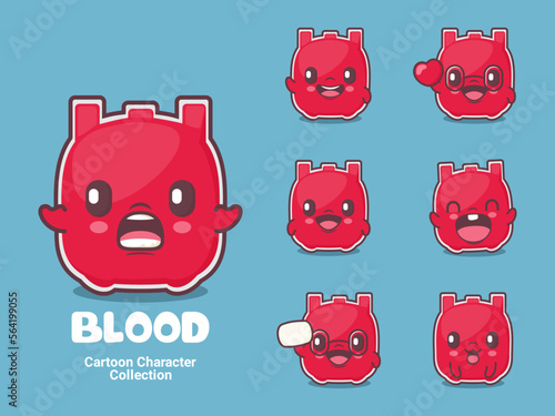 blood bag cartoon character vector illustration