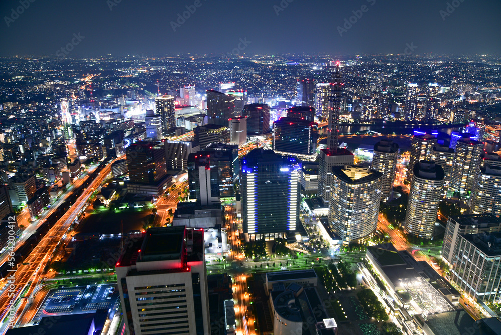 Fototapeta premium ランドマークタワーから眺める横浜の美しい夜景