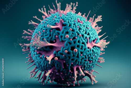 microscopic cells and bacteria Generative AI virus illustration