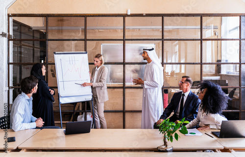 Photography Multiracial group of corporate businesspeople working in a business office - Mul
