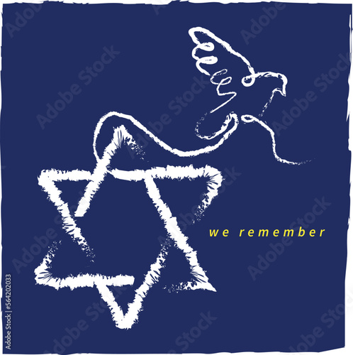 Obraz na płótnie International Holocaust Remembrance Day. January 27. Hand drawn, vector illustration, line icon. Flat design vector. Poster, banner, card, background. w salonie