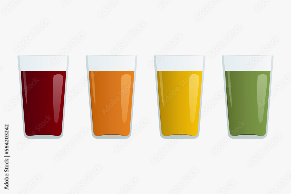 Natural fruit juice in a glass. organic eco product. Vector colorful illustration with gradient. Natural fruit juice in a glass. organic eco product. Vector colorful illustration with gradient.