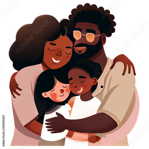 set vector illustration of two parents with their daughters