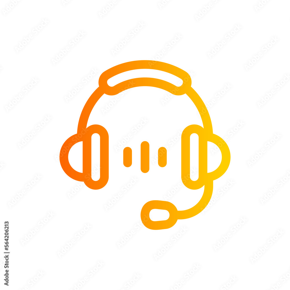 headset gradient icon headset gradient icon