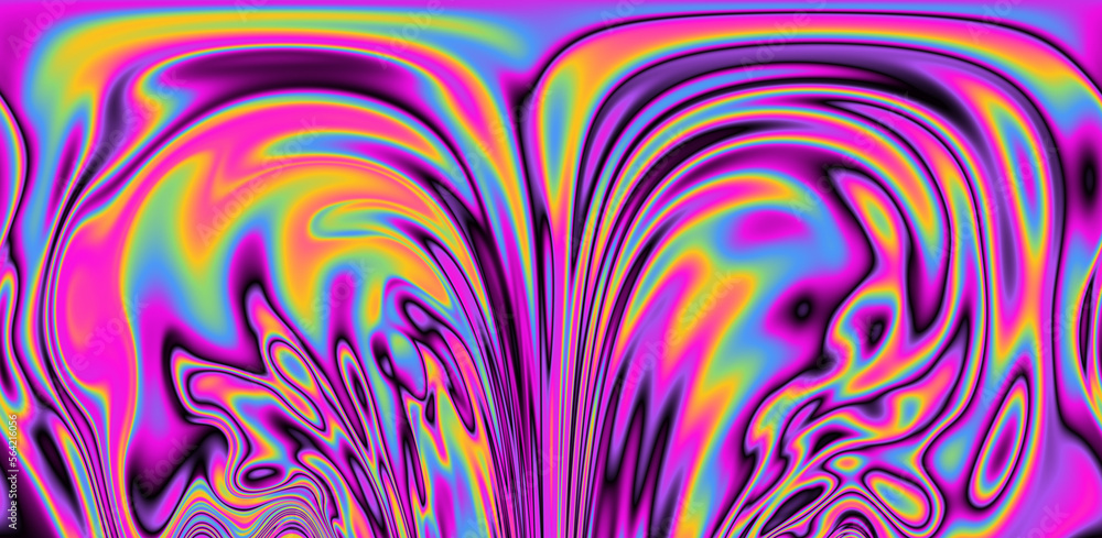 Fototapeta premium Abstract psychedelic background with rainbow smudges and stains, like on gasoline film. 