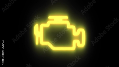 Check Engine Light On Transparent Background Alpha Channel Vehicle Failure Repair Needed