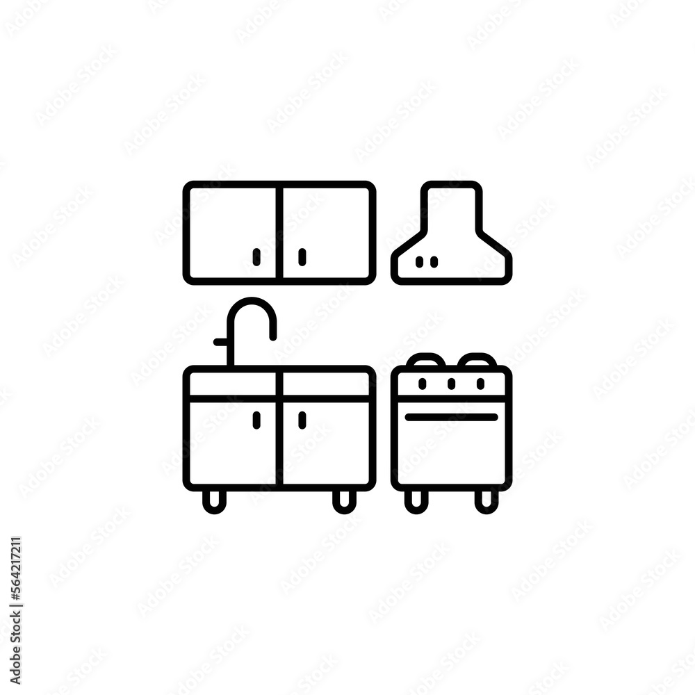 kitchen icon. outline icon kitchen icon. outline icon