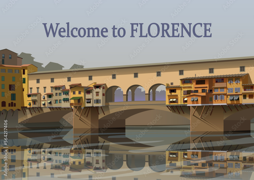 Air tours to Italy, tours to Florence. Vector.