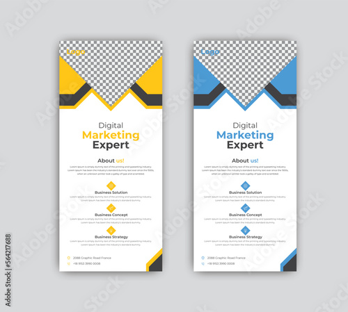 Vector digital marketing modern rack card and dl flyer or roll up banner.