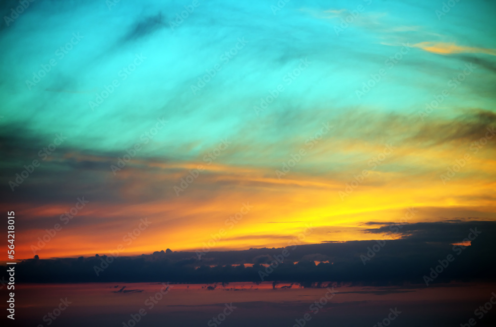 Multicolor sunset sky