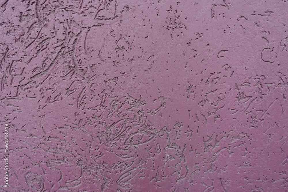 Irregular sirface of dusty purple wall with stucco worm finish Irregular sirface of dusty purple wall with stucco worm finish