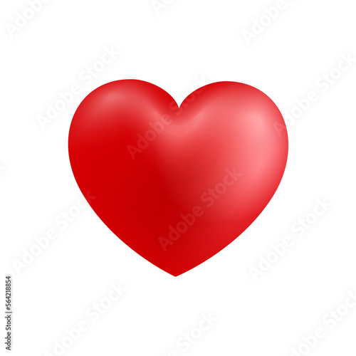 3d red heart shape