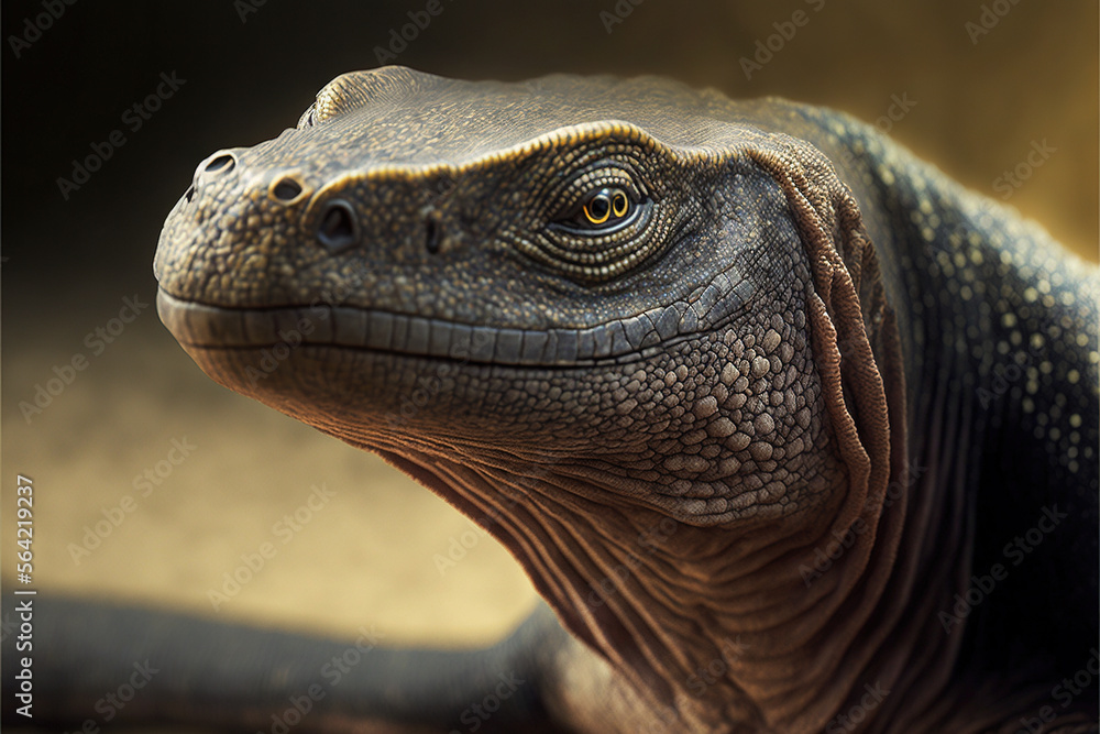 komodo dragon close-up. Generative AI komodo dragon close-up. Generative AI