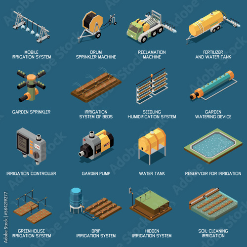 Irrigation Systems Isometric Set