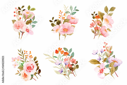 set of flowers
