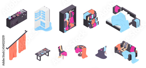 Messy Room Icons Set