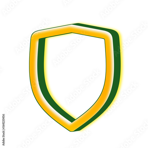 golden color shield design in 3d style