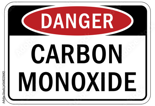 Carbon Monoxide safety sign and labels