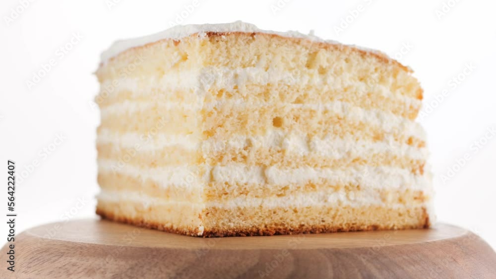 White biscuit cake rotation. Honey cakes with white cream White biscuit cake rotation. Honey cakes with white cream