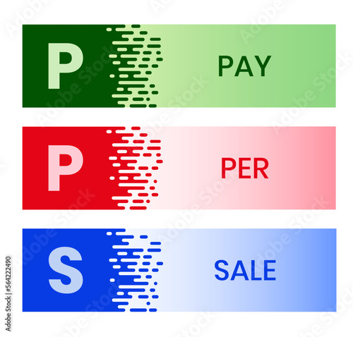 PPS - Pay Per Sale acronym. business concept background. vector illustration concept with keywords and icons. lettering illustration with icons for web banner, flyer, landing page