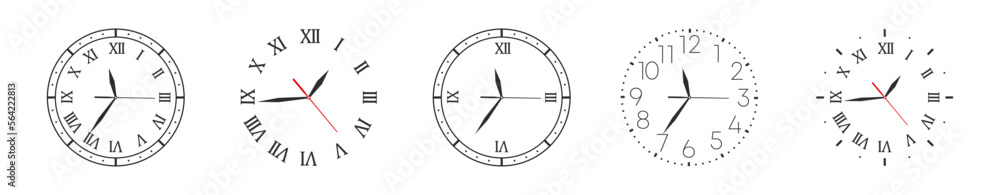 Clock icon set. Vector Time and Clock icons set. Circle arrow icon. Vector illustration eps 10 Clock icon set. Vector Time and Clock icons set. Circle arrow icon. Vector illustration eps 10