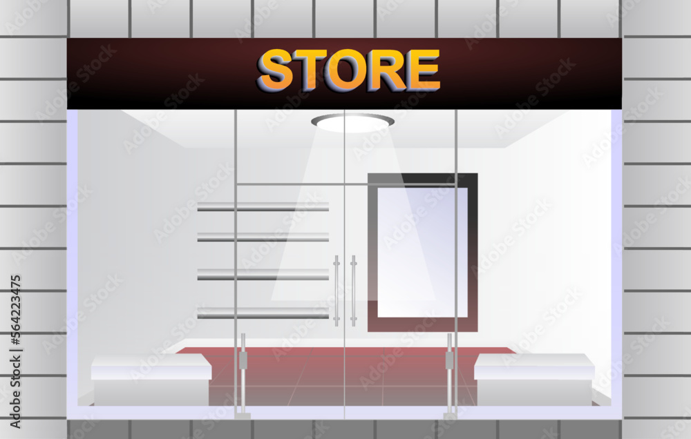 illustration of shop facade with
glass window and doors.
illustration of shop facade with
glass window and doors.