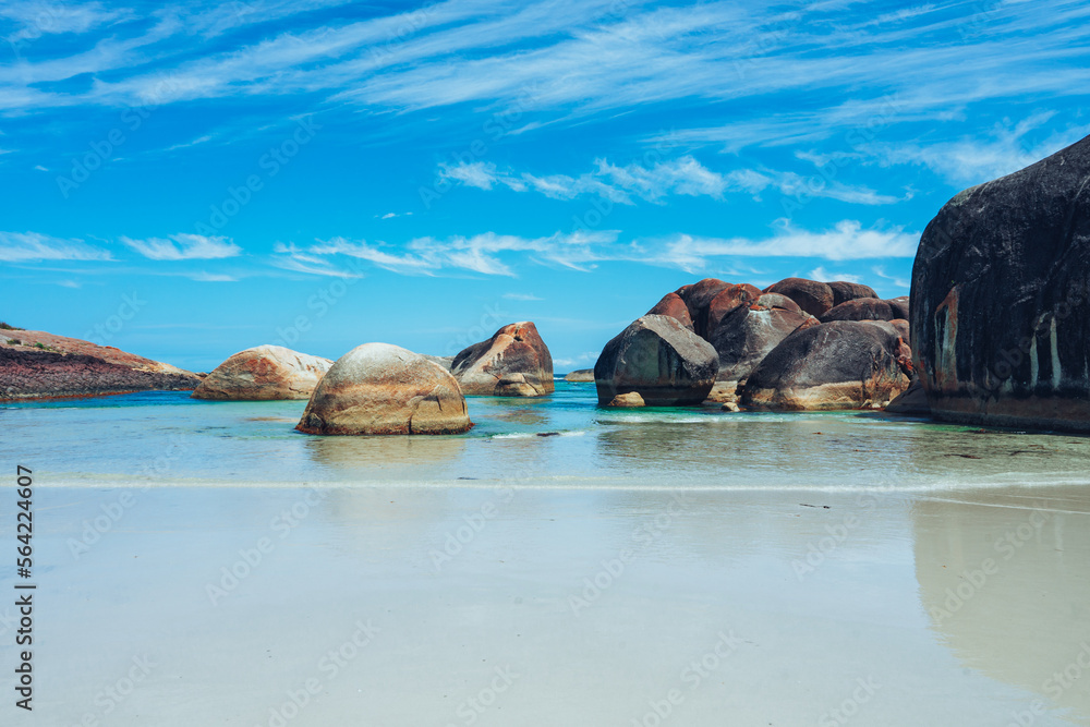 Fototapeta premium Granite boulders at Elephant Rocks in the south west of Western Australia.