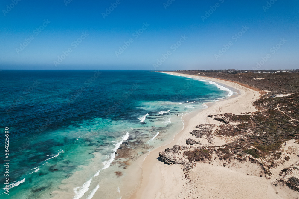 Aerial view of Two Rocks coastline just north of Perth, Western Australia