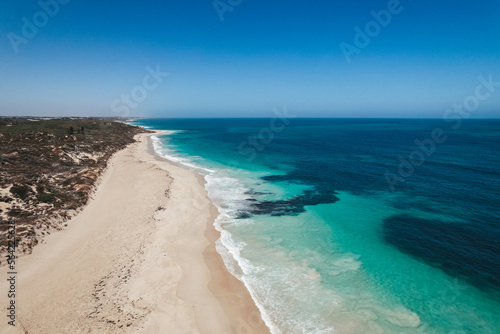 Fototapeta Naklejka Na Ścianę i Meble -  Aerial view of Two Rocks coastline just north of Perth, Western Australia