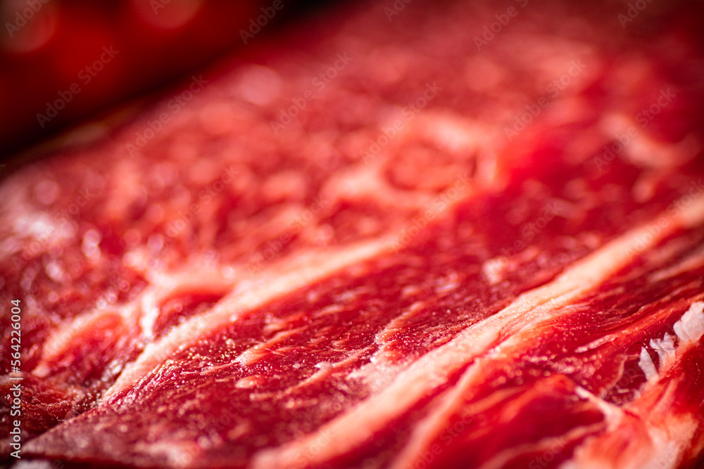 Raw beef pulp. Macro background. Beef texture. Raw beef pulp. Macro background. Beef texture.