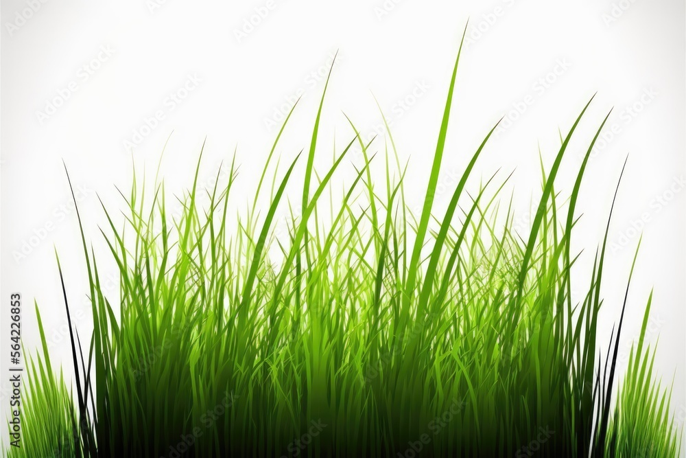 green grass on white background Generative AI green grass on white background Generative AI