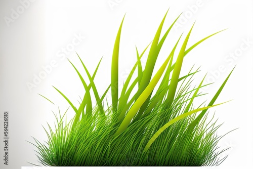 green grass on white background Generative AI