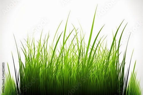 green grass on white background Generative AI