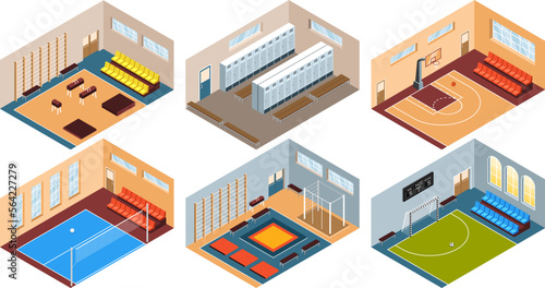 School Gym Interior Set