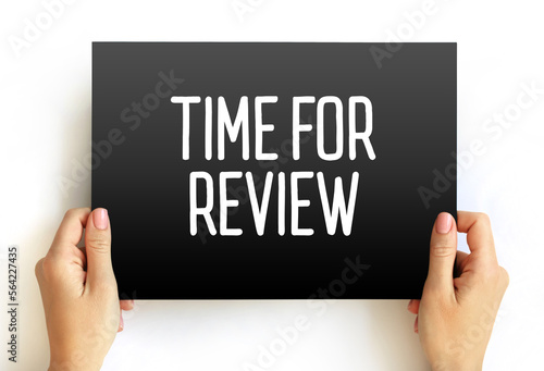 Obraz na plátne Time For Review text on card, concept background