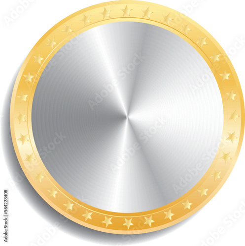 silver gold stars coin