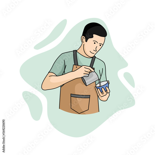 Man Barista Coffee shop bartender