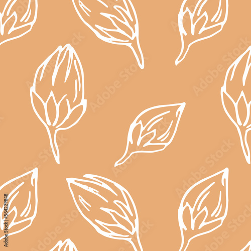 flower buds pattern on yellow background
