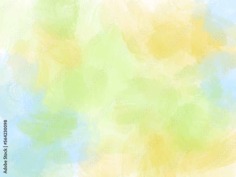 Hand drawn watercolor blue green yellow background 
