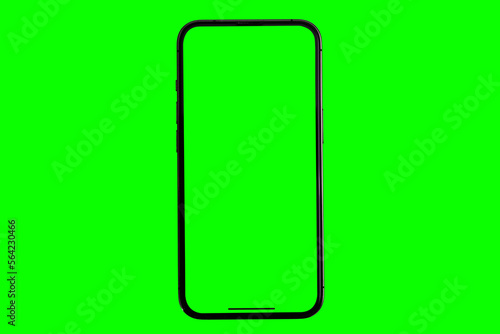 Mockup smart phone clipping path Transparent isolated with green screen for VDO, new phone Mock up screen template