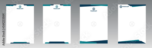 Set of Modern Business cyan and blue Letterhead Design Template, Abstract Design, Corporate Business - Letterhead Template, Multipurpose, elegant concept - Vector EPS file