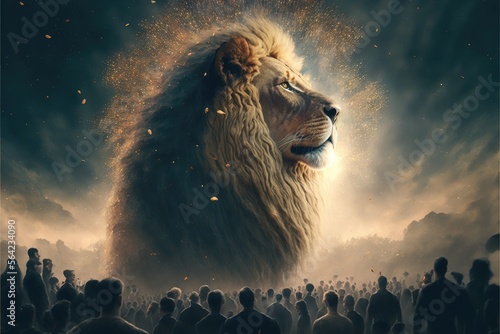 Majestic lion in the sky