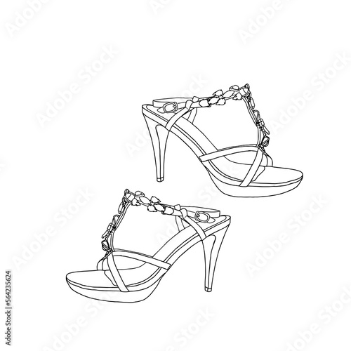a pair of beautiful women's sandals adorned with precious stones