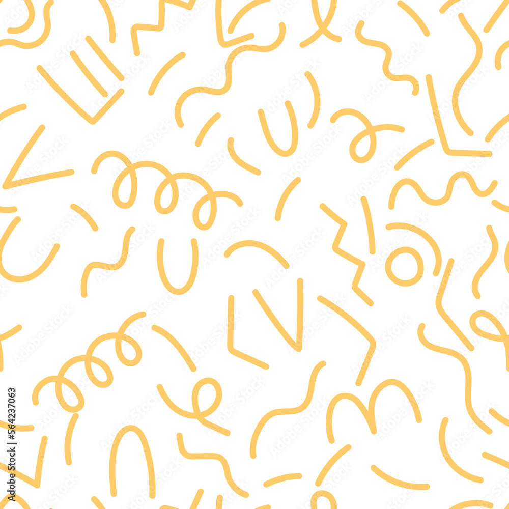 Fun line doodle seamless pattern. Creative minimalist style art background for children or trendy design with basic shapes. Simple childish scribble backdrop. Fun line doodle seamless pattern. Creative minimalist style art background for children or trendy design with basic shapes. Simple childish scribble backdrop.