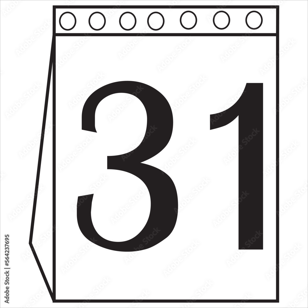 Vecteur Stock Vector Image Of Calendar Icon Black And White Color On vecteur-stock-vector-image-of-calendar-icon-black-and-white-color-on