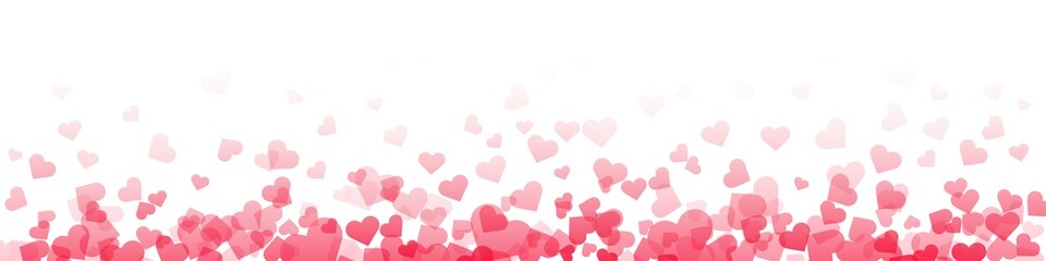 Love valentine background with pink petals of hearts on transparent background. Vector banner, postcard, background.The 14th of February. PNG image