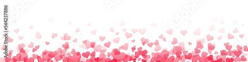 Love valentine background with pink petals of hearts on transparent background. Vector banner, postcard, background.The 14th of February. PNG image
