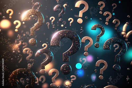Question sign, geometric 3d illustrationd, Digital art, Ai generated